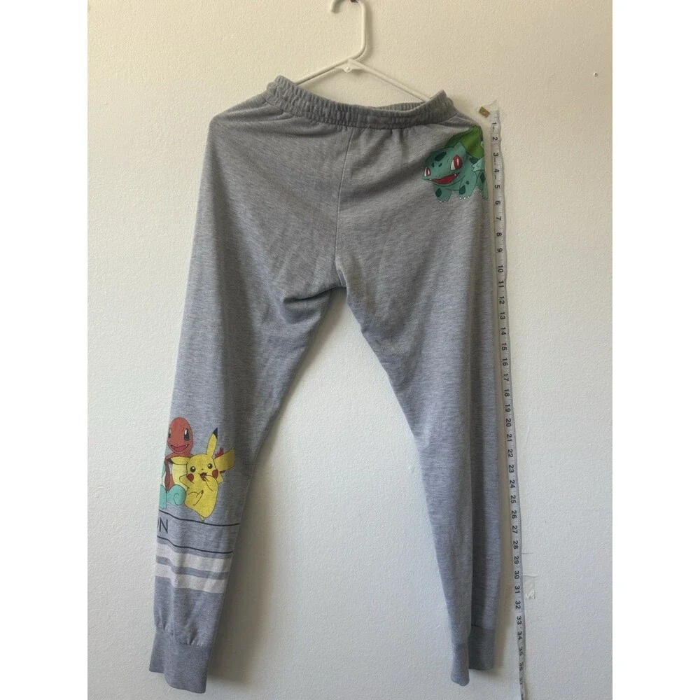 Pokemon Pikachu Bulbasaur Charmander Gray Jogger Sweatpants Size L